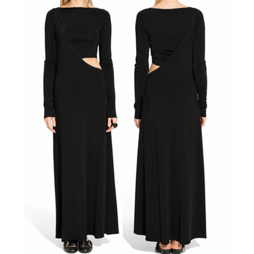 Paris Georgia Lola Black Cutout Maxi Dress Gallery Opening Quiet Luxury S Nwt — image 4 of 8